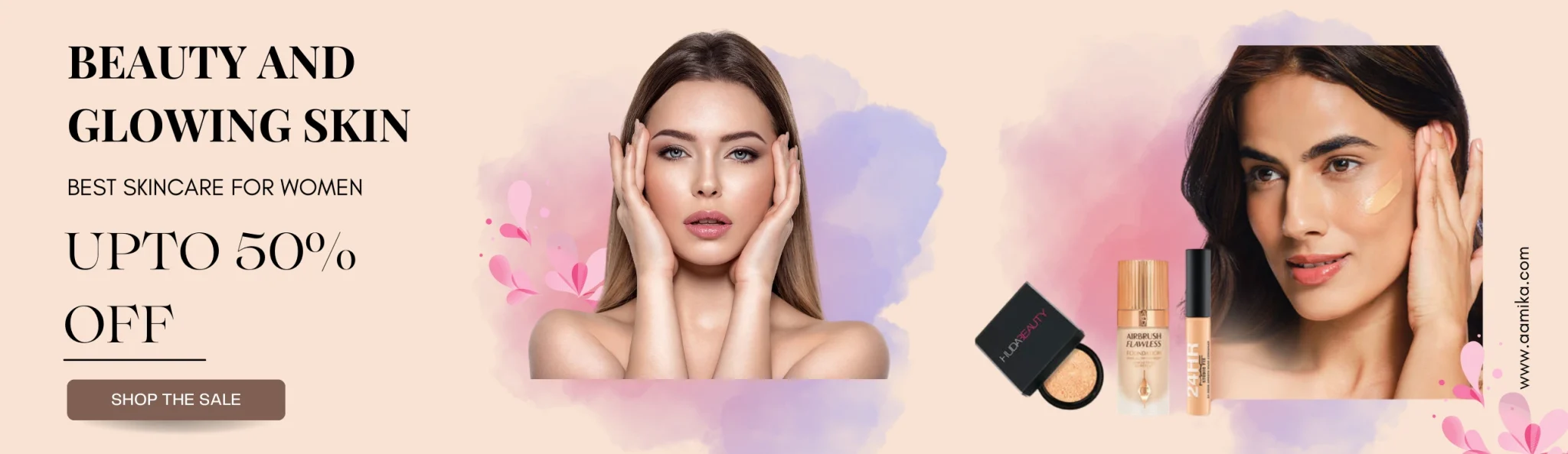 Peach Minimalist Beauty And Glowing Skin Blog Banner